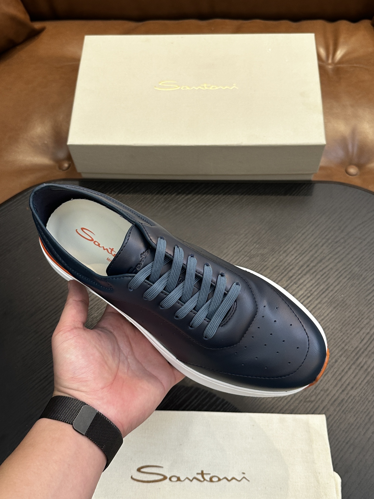 Santoni Italian Handcrafted Calfskin Men's Shoes