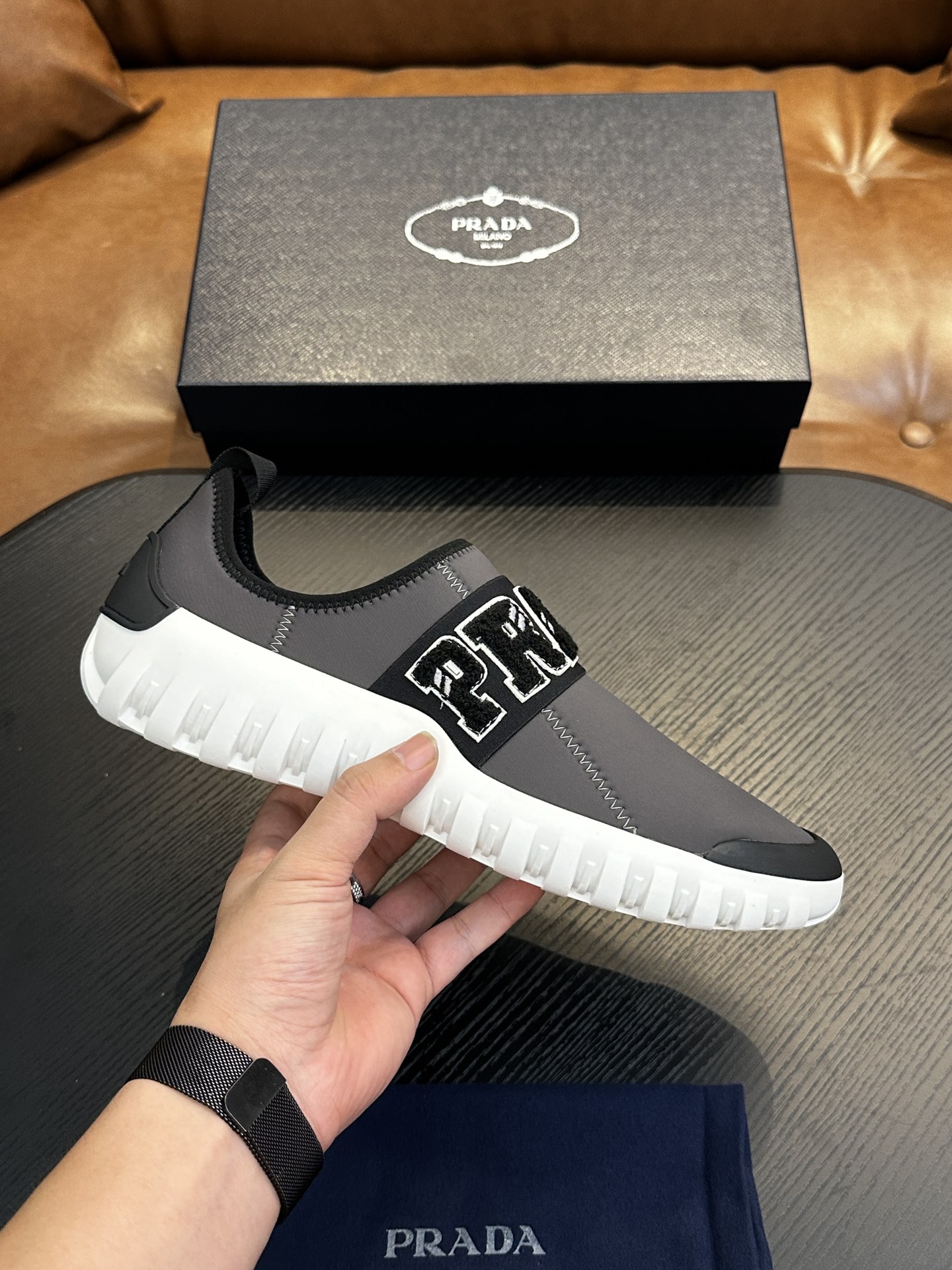 Prada New Men's Nylon Fabric Sneakers