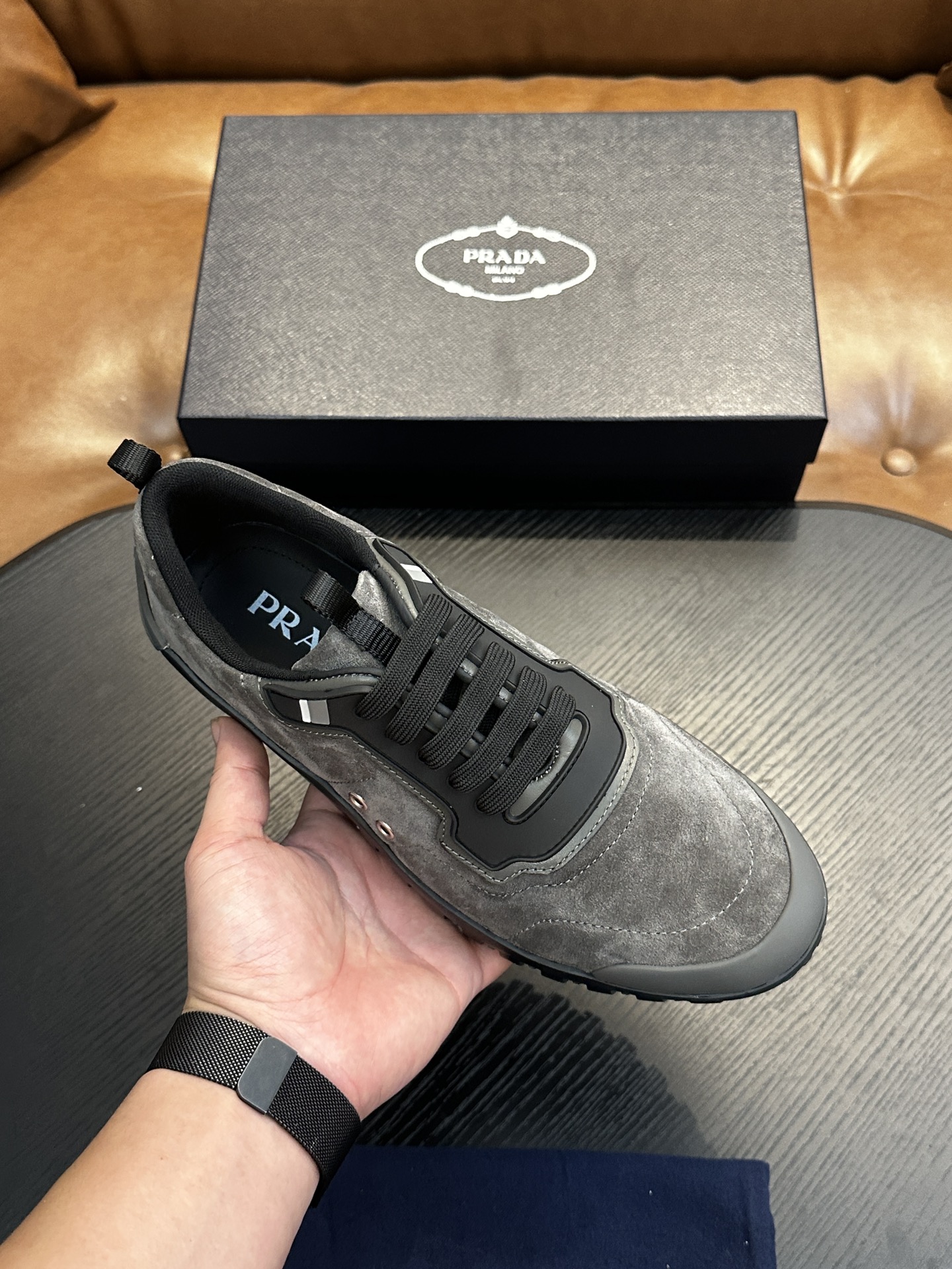 Prada New Men's Nylon Fabric Sneakers