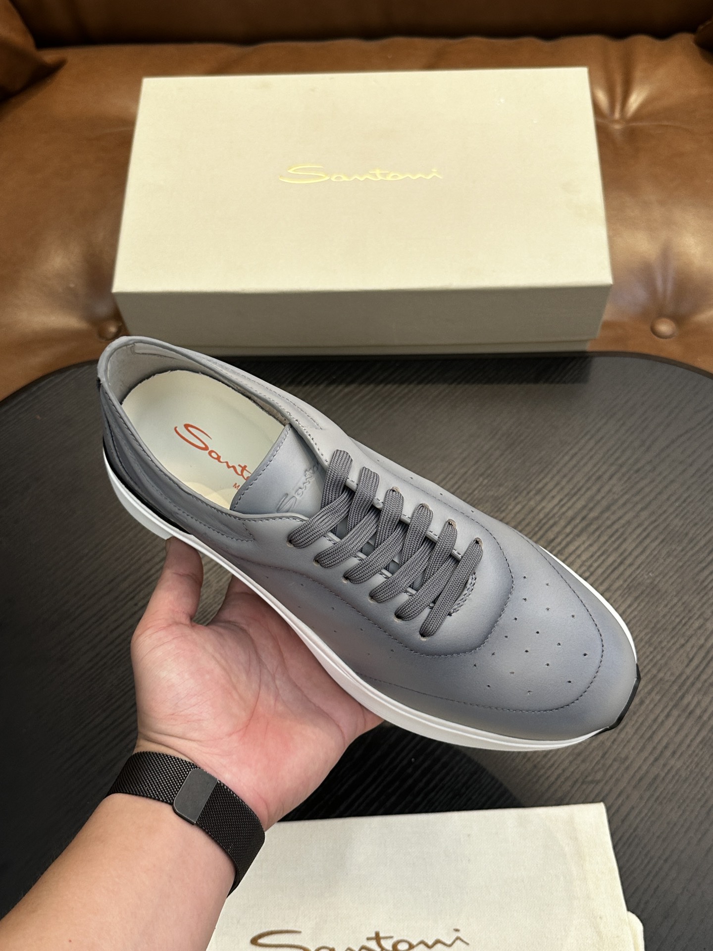 Santoni Italian Handcrafted Calfskin Men's Shoes