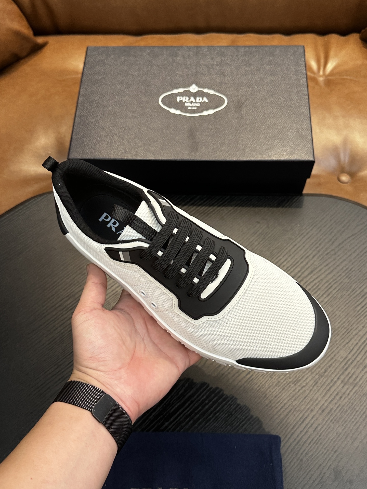Prada New Men's Nylon Fabric Sneakers