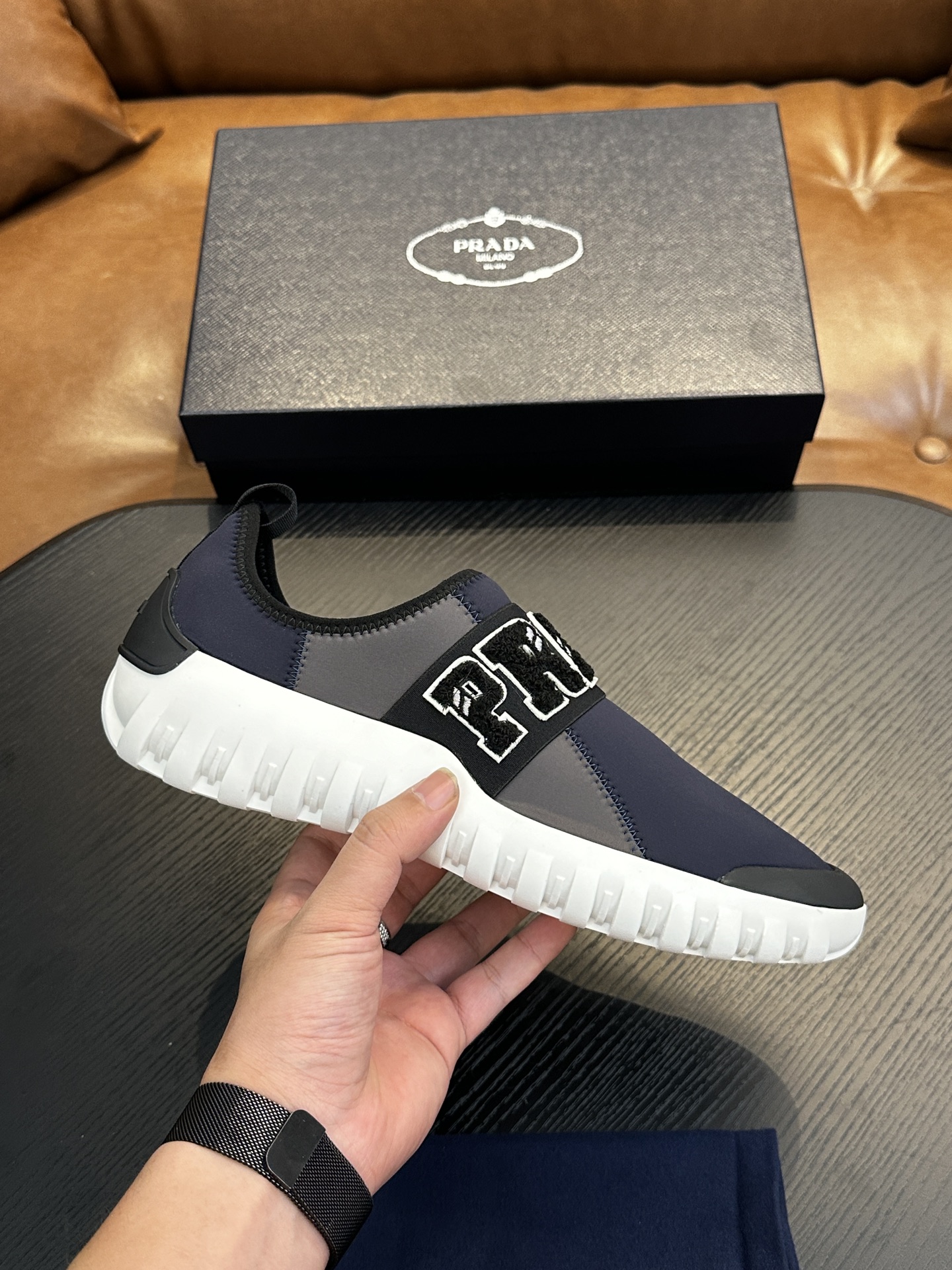 Prada New Men's Nylon Fabric Sneakers