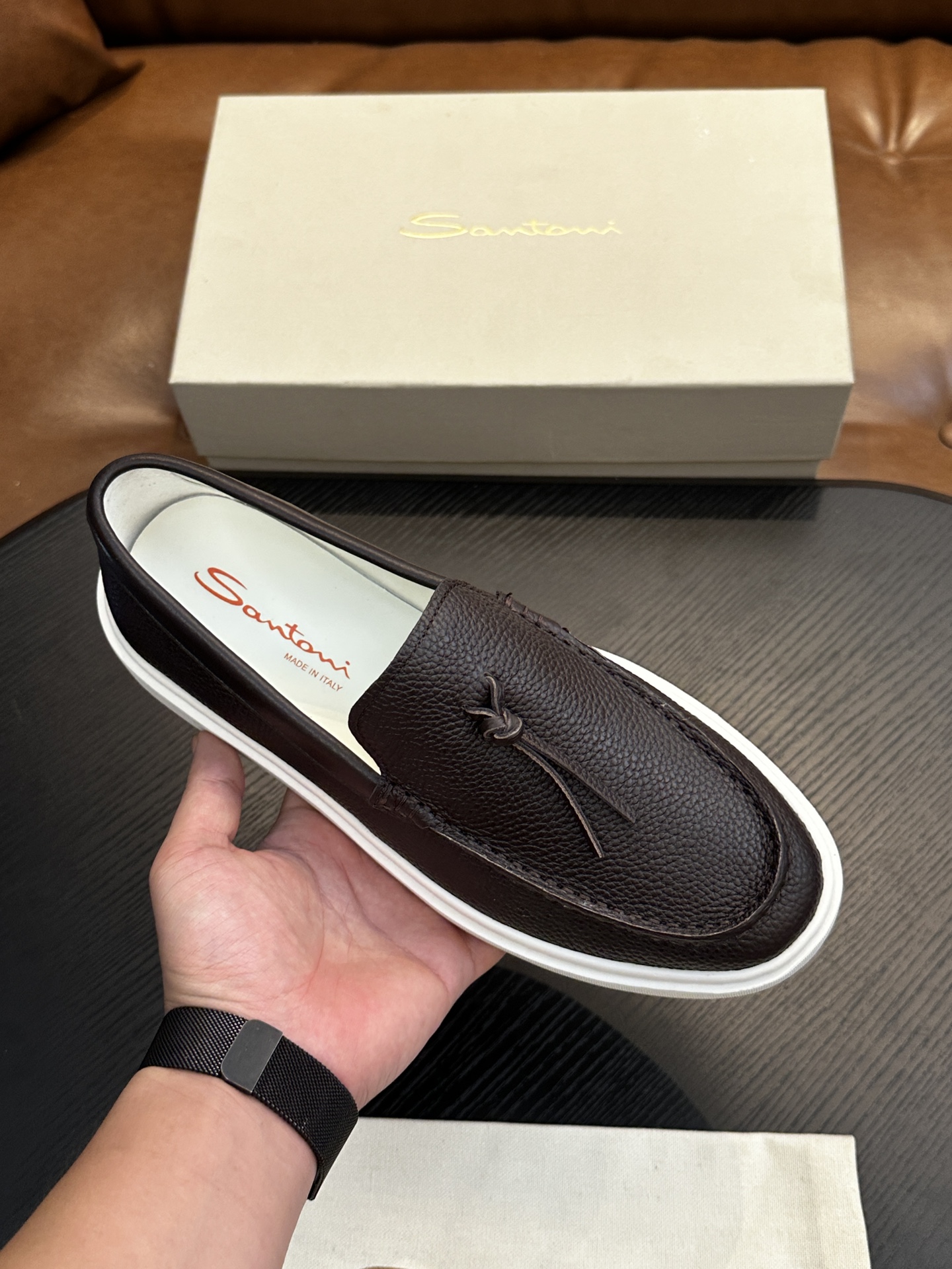 Santoni Italian Handcrafted Calfskin Men's Shoes