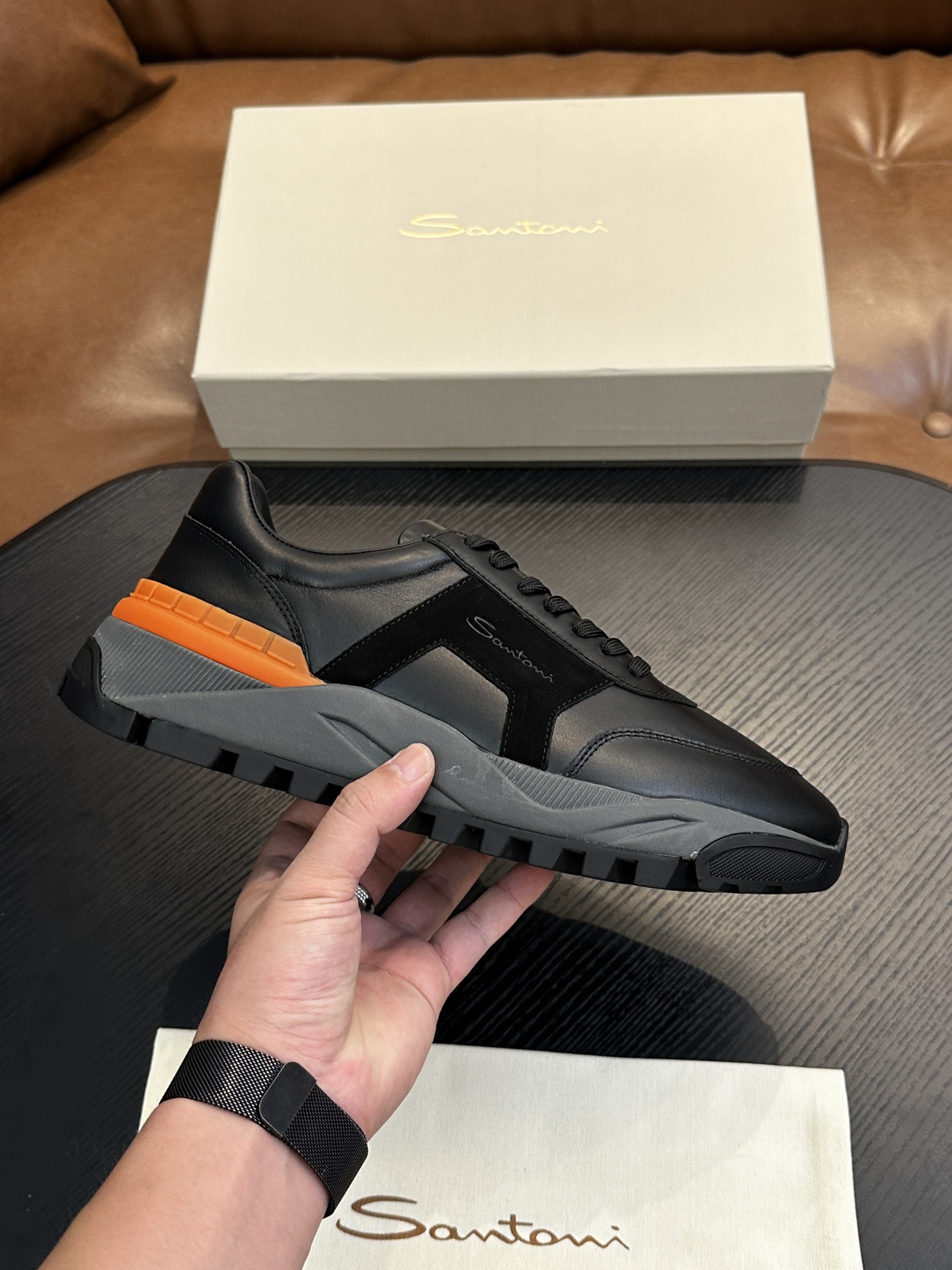 Santoni Italian Handcrafted Calfskin Men's Shoes