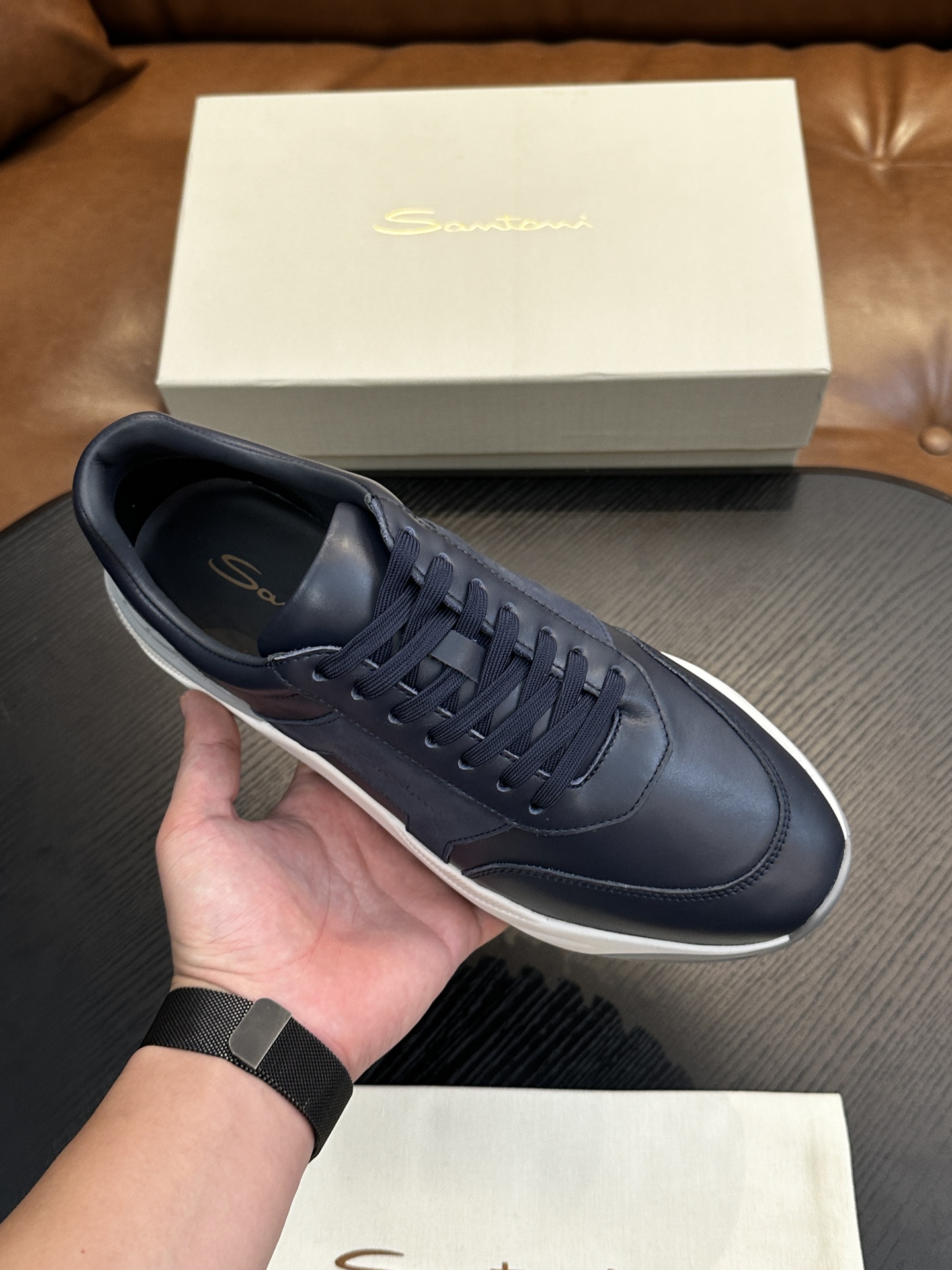 Santoni Italian Handcrafted Calfskin Men's Shoes