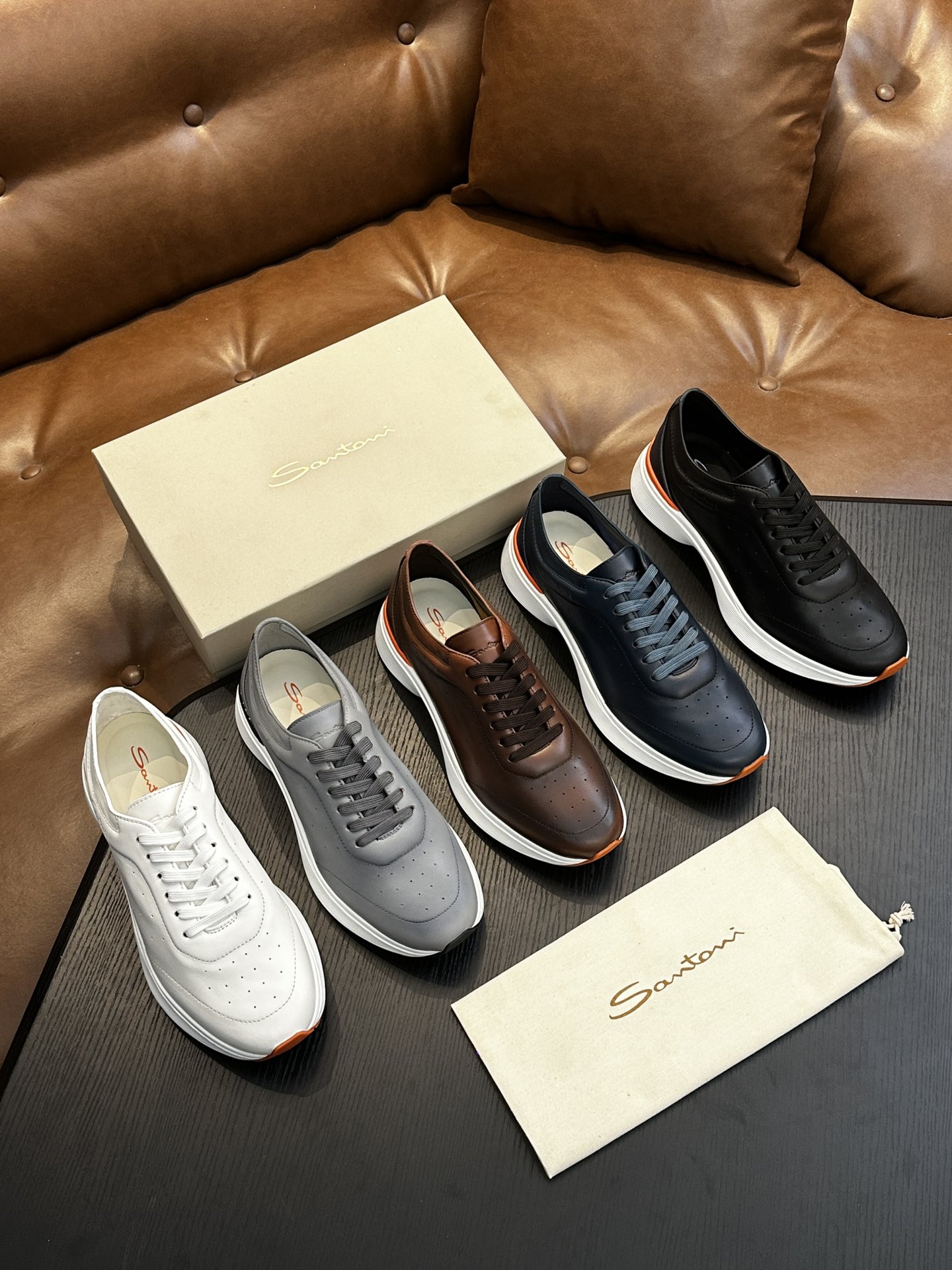 Santoni Italian Handcrafted Calfskin Men's Shoes