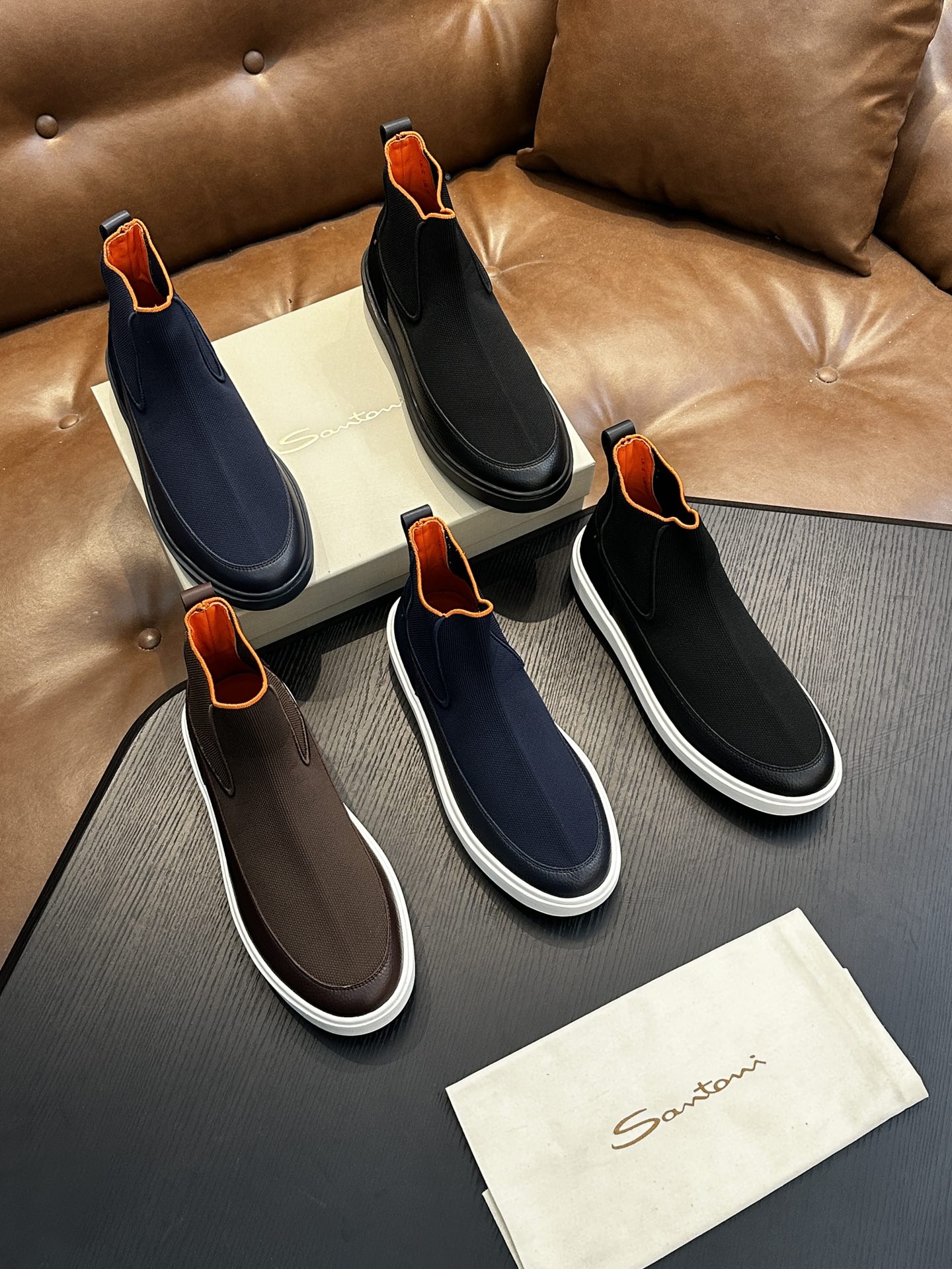 Santoni Italian Handcrafted Calfskin Men's Shoes