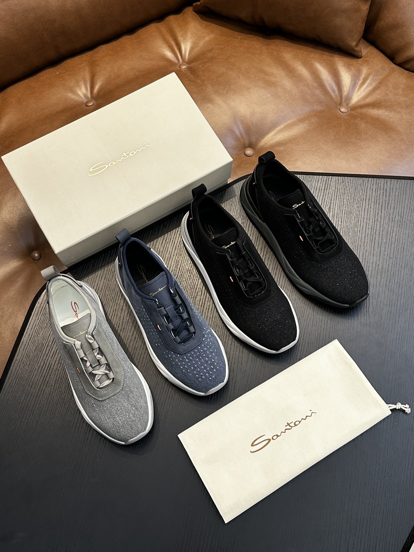 Santoni Italian Handcrafted Calfskin Men's Shoes