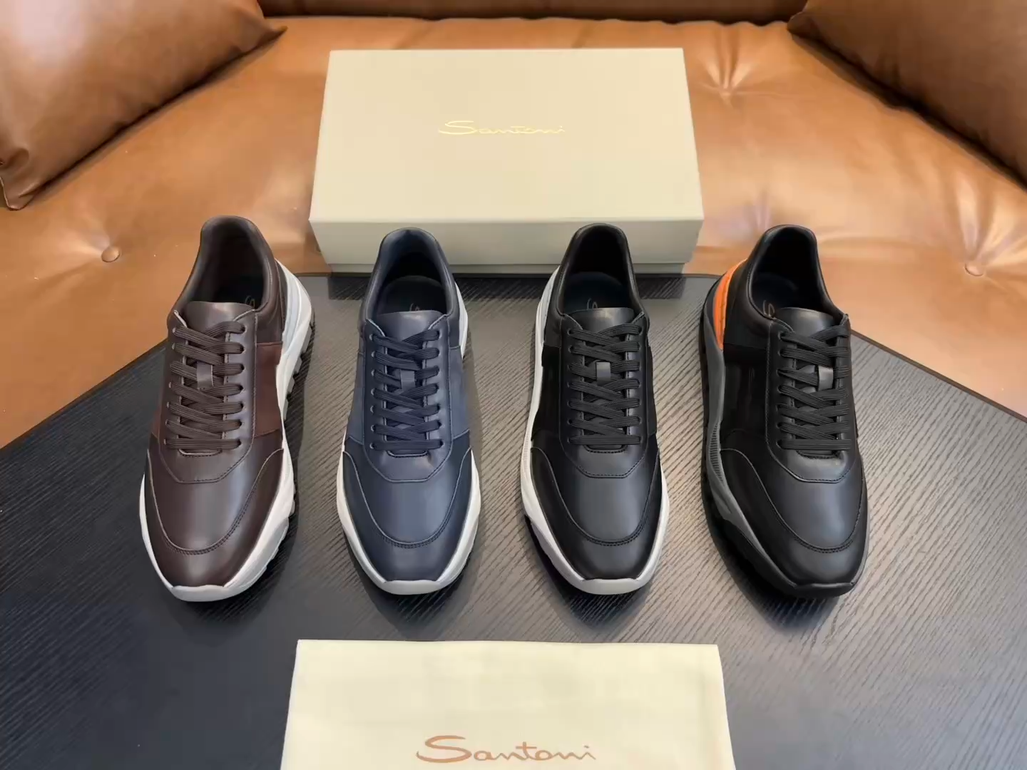 Santoni Italian Handcrafted Calfskin Men's Shoes