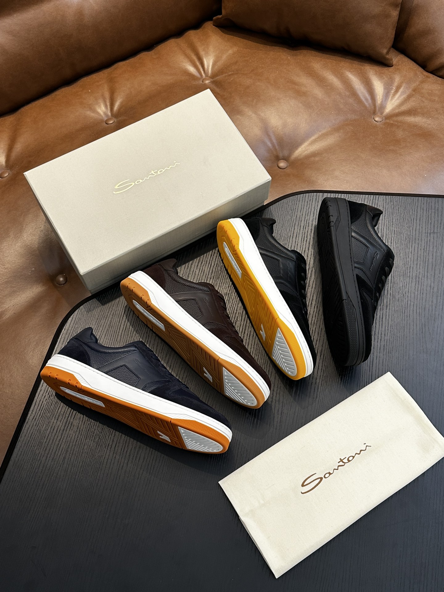 Santoni Italian Handcrafted Calfskin Men's Shoes