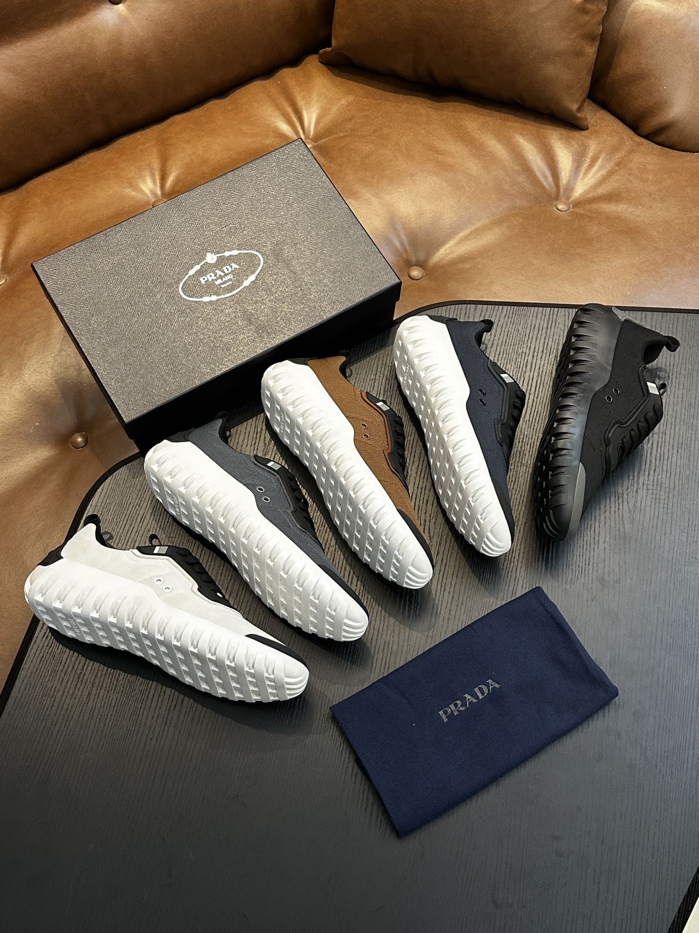 Prada New Men's Nylon Fabric Sneakers