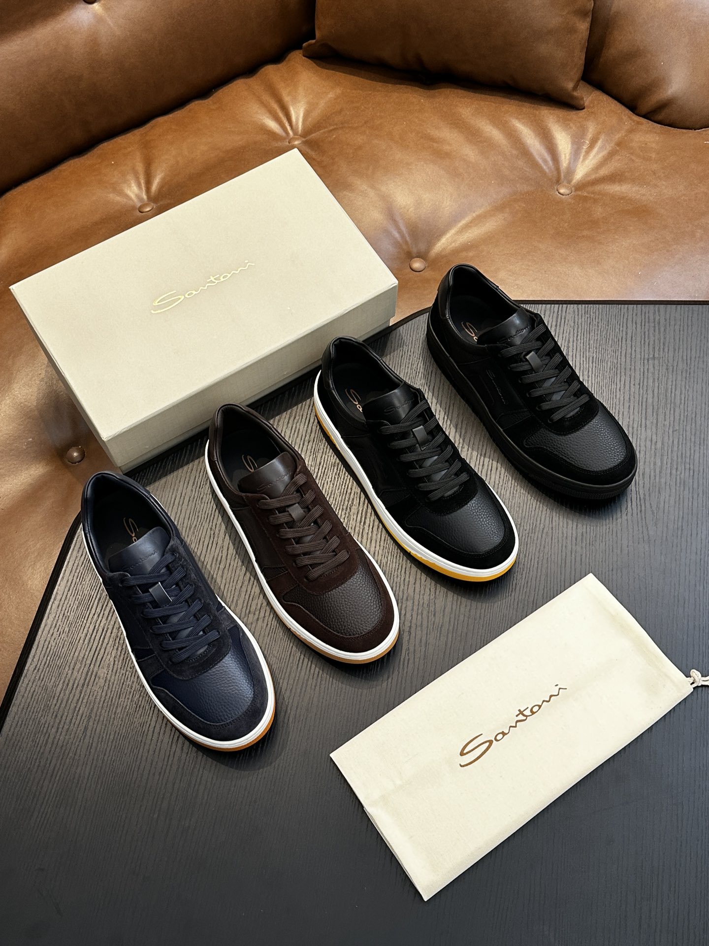 Santoni Italian Handcrafted Calfskin Men's Shoes