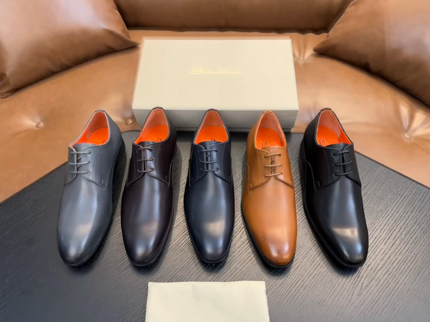 Santoni Italian Men's Casual Leather Shoes