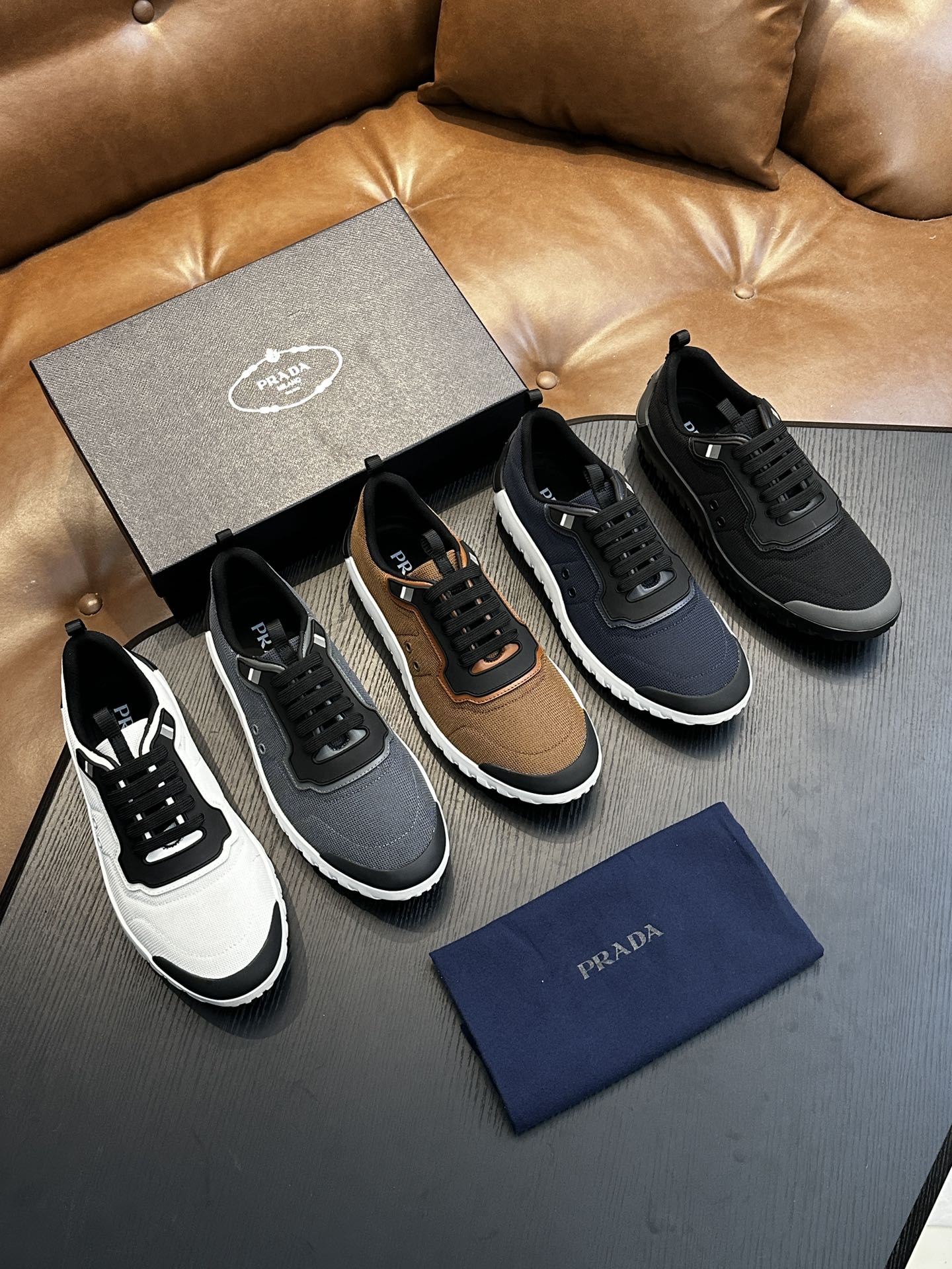 Prada New Men's Nylon Fabric Sneakers