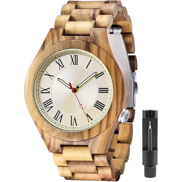 Wooden Watches Mens with Handmade Colorful Bamboo Wood Watch Analog Date Quartz Wooden Watch for Men Q2022-white-US