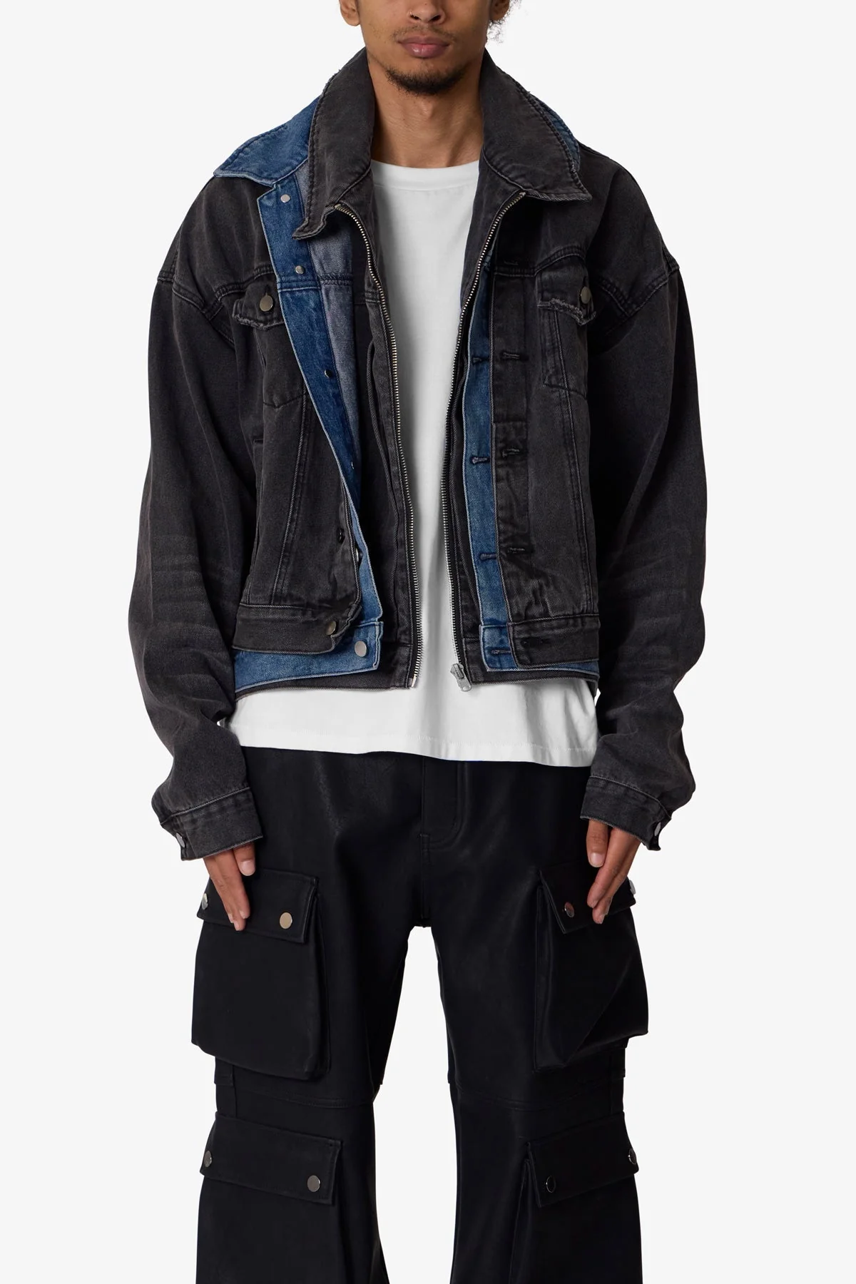 Triple Threat Trucker Jacket - Black/Blue