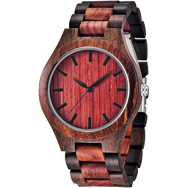 Wooden Watches Mens with Handmade Colorful Bamboo Wood Watch Analog Date Quartz Wooden Watch for Men Q1070