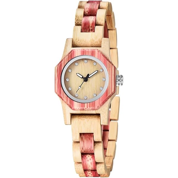 Womens Wooden Watch with All Wood Strap Analog Classic Design Colorful Bamboo Ladies Watches for Women, Couples Q1062