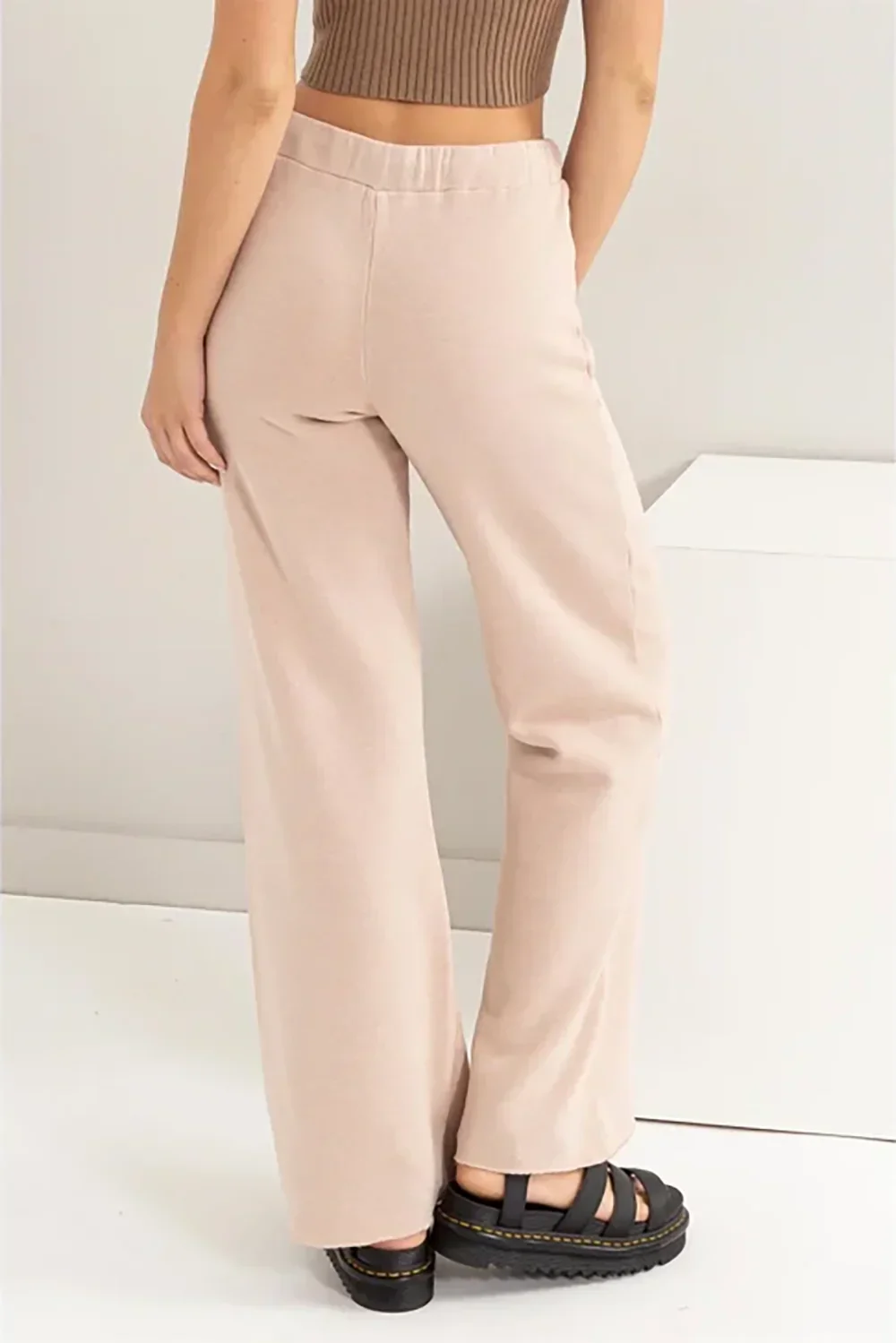 High Waisted Wide Leg Drawstring Comfy Flowy Pants