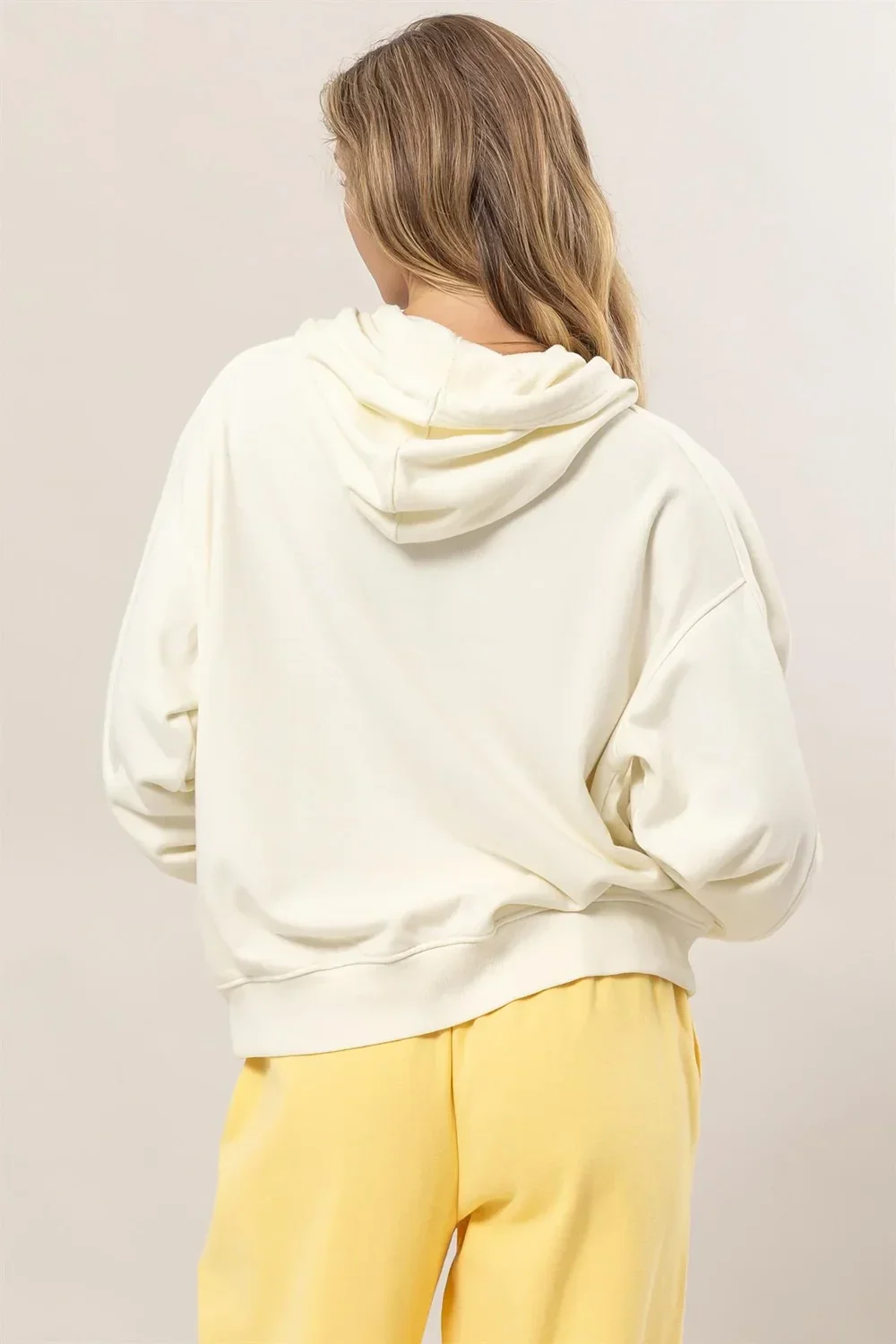 Lightweight Seam Detailed Pullover Soft Knit Casual Oversized Hoodie