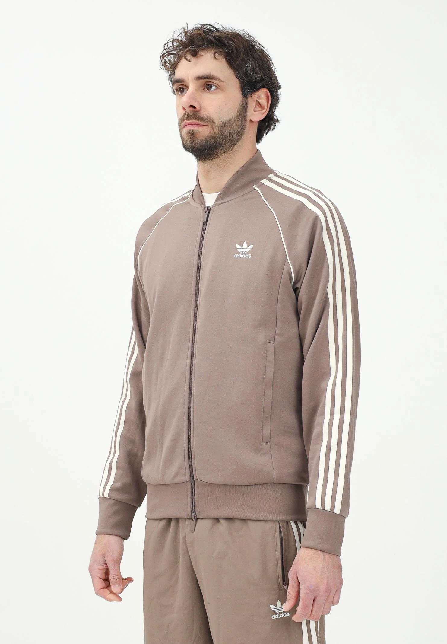 ADIDAS ORIGINALS Adicolor Classics SST brown zip sweatshirt for men