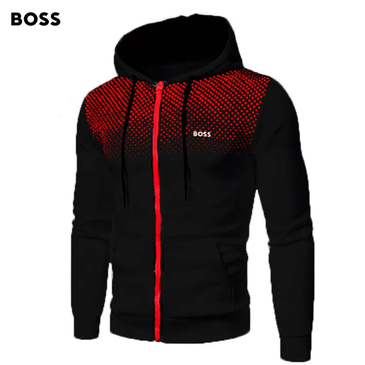 SOLID COLOR MENS CASUAL HOODIES COAT SWEATERSHIRT