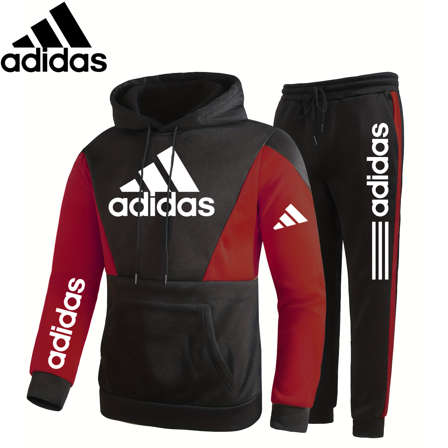 Lekka bawełniana bluza z kapturem i spodnie adidas