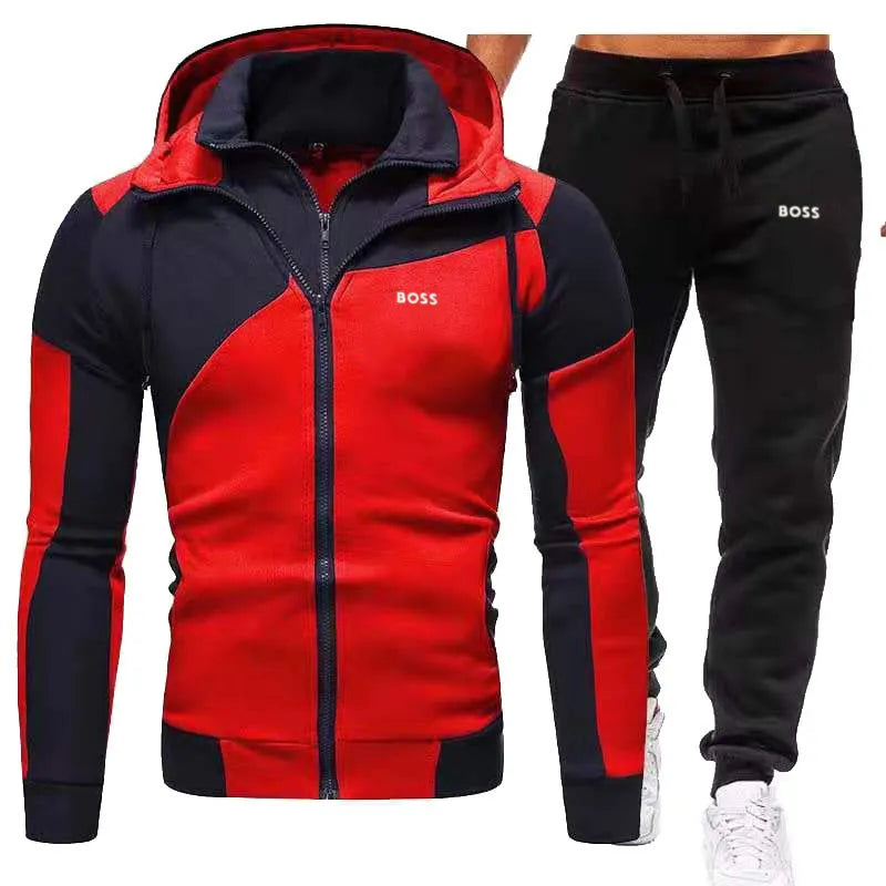 MENS CASUAL HOODIES SWEATSHIRT TWO PIECES SUITS
