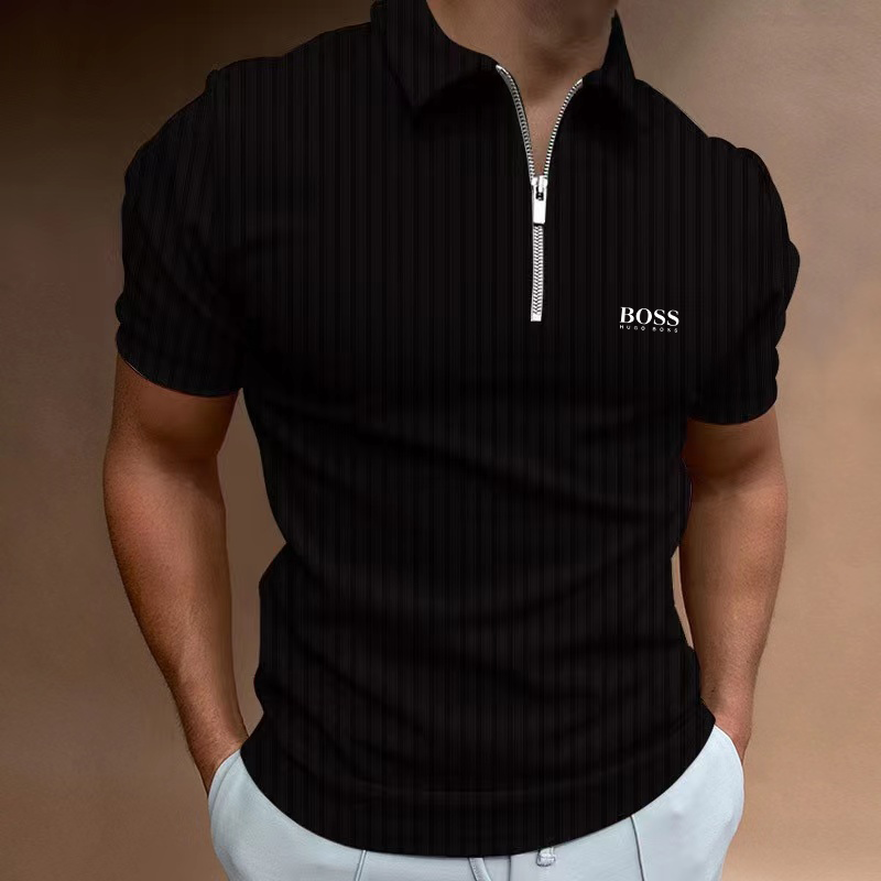 Men's pure cotton casual short-sleeved polo shirt