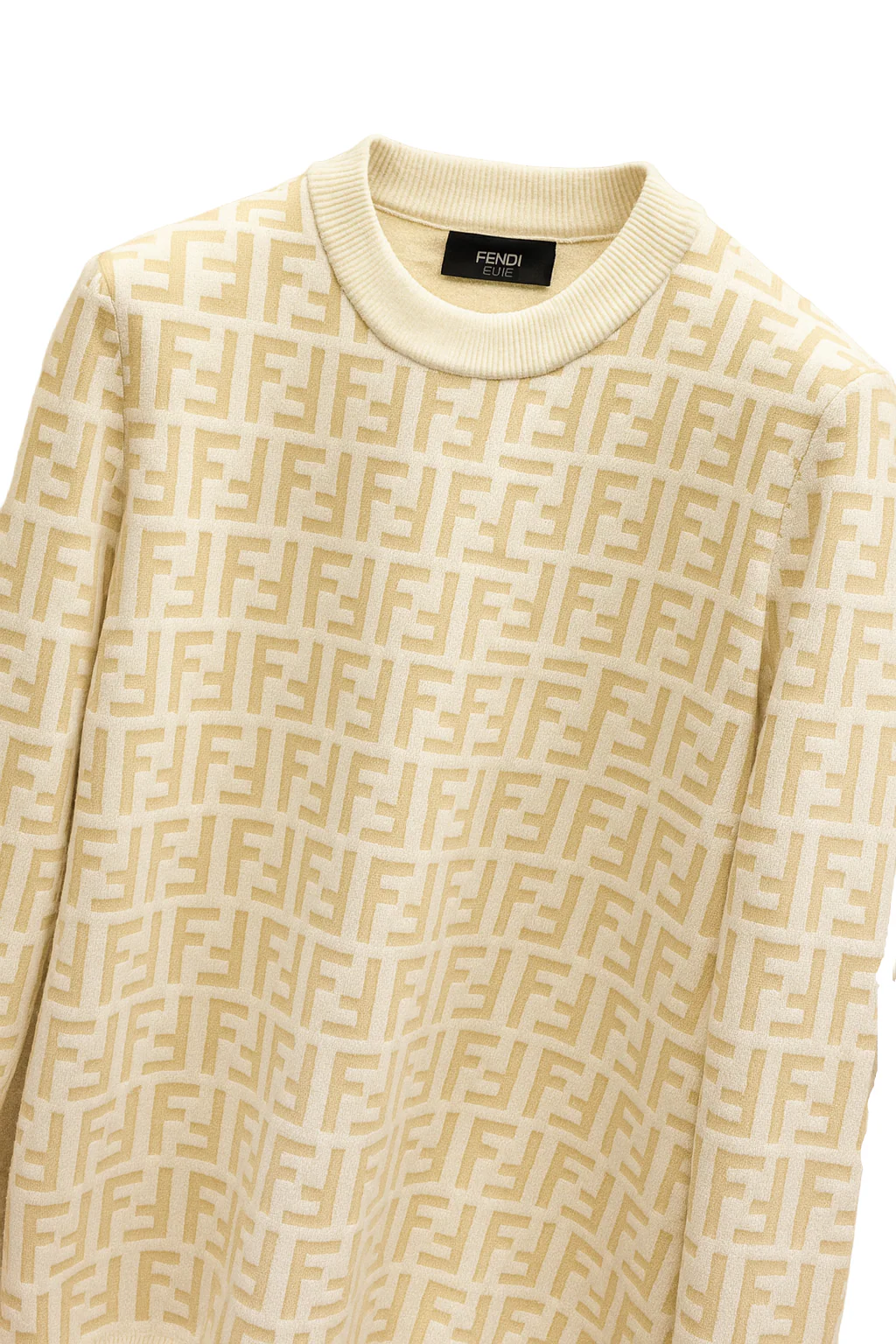 Beige and White Monogram Knit Sweater