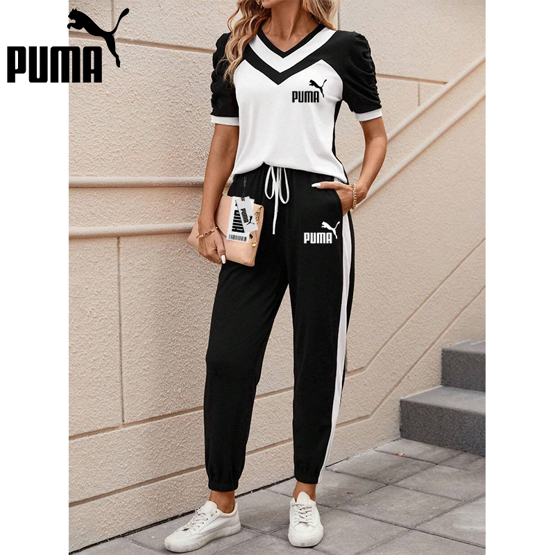 2025 nowy damski garnitur z krótkim rękawem i długimi spodniami