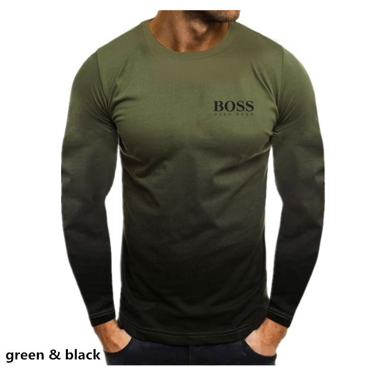 Men's Slim Fit Long Sleeve Round Neck T-Shirt