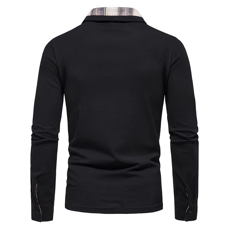 Men's Casual Long Sleeve Polo Shirt