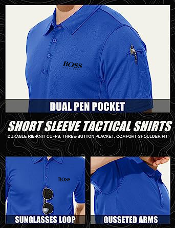 Men's Polo Shirt Quick Dry Performance Short Sleeve Tactical Shirt