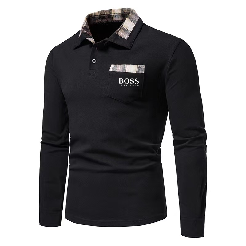 Men's Casual Long Sleeve Polo Shirt