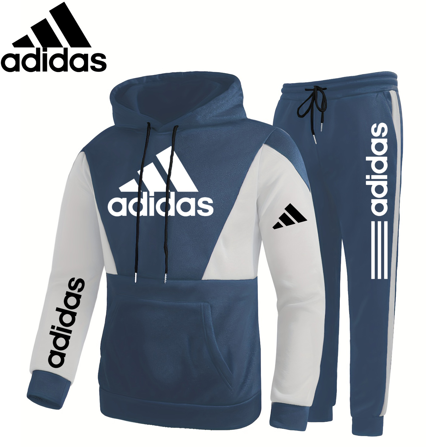Lekka bawełniana bluza z kapturem i spodnie adidas