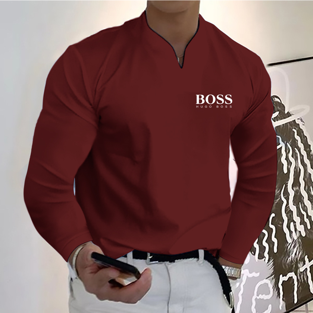 Men's casual long-sleeved handsome top