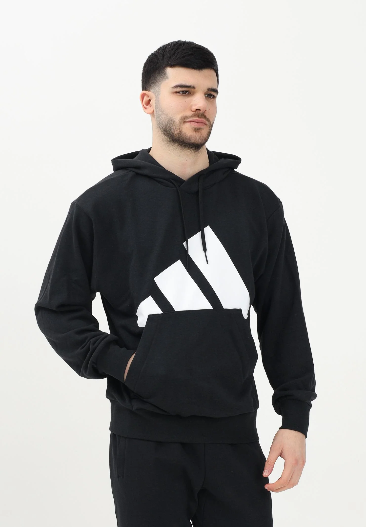 Essentials Big Logo French Terry Hoodie Black Men