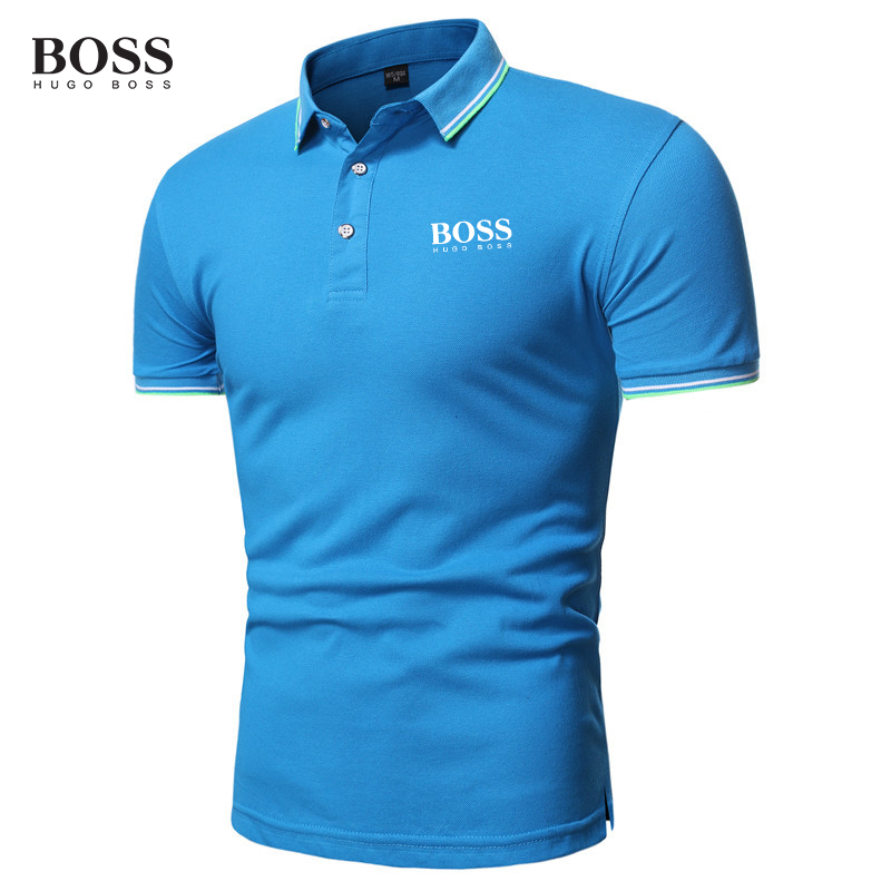 Men's Button Stand Collar Short Sleeve Polo Shirts