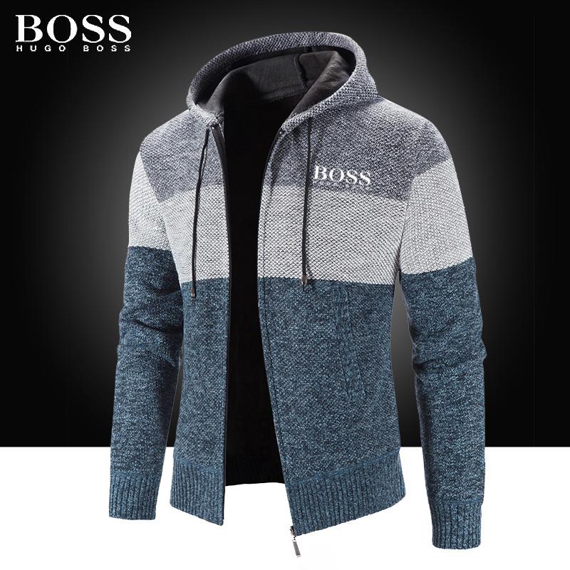 Cashmere Striped Hooded Jacket