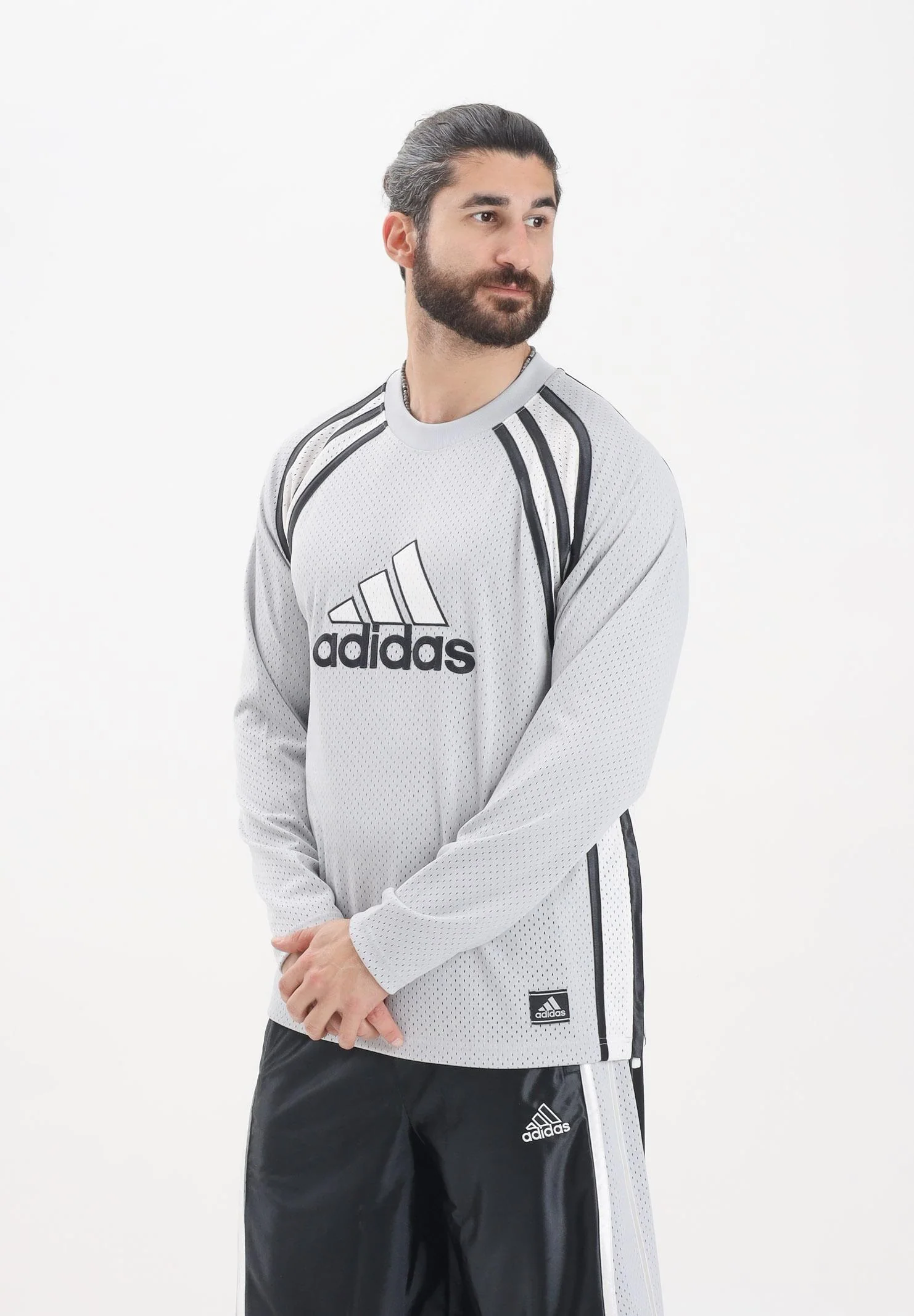 ADIDAS ORIGINALS Warm-Up Long Sleeve T-Shirt Grey for Men
