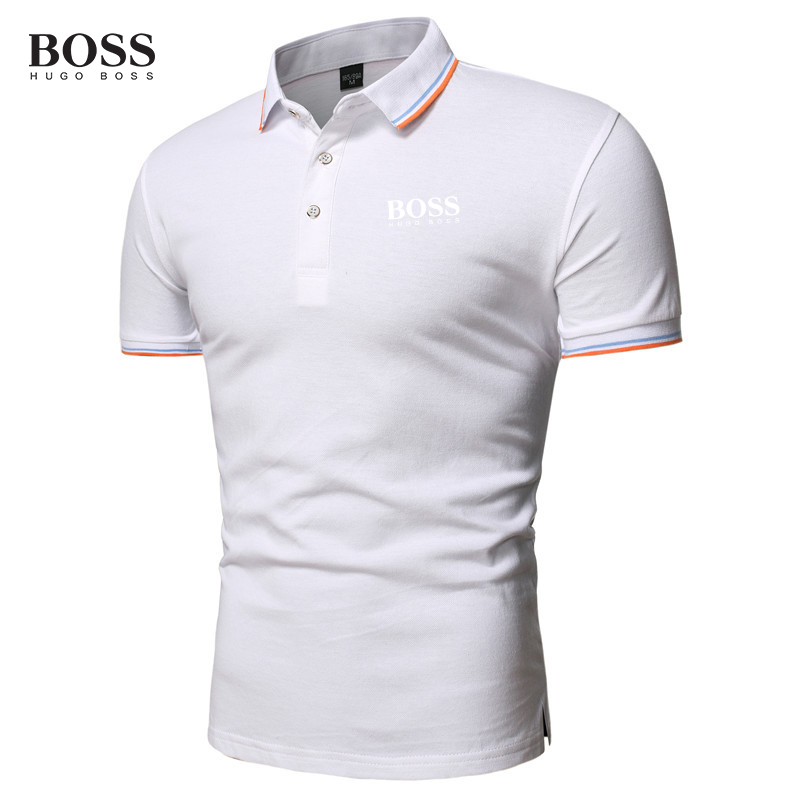 Men's Button Stand Collar Short Sleeve Polo Shirts
