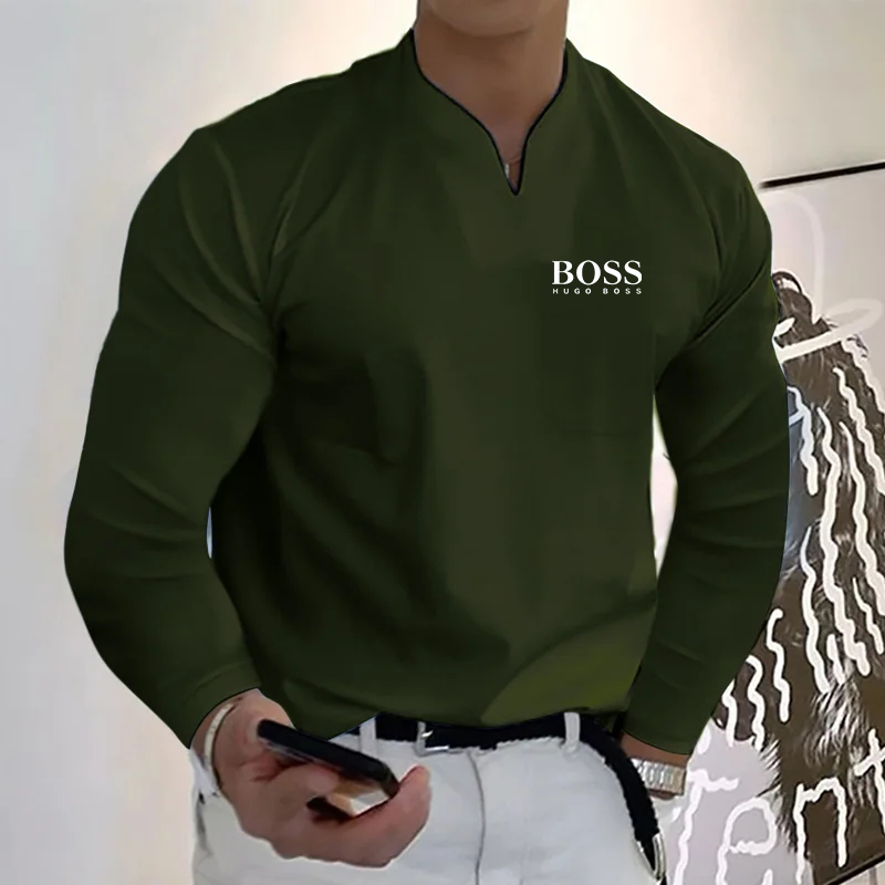 Men's casual long-sleeved handsome top