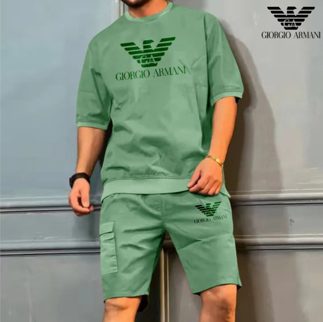 Męska wygodna, codzienna, prosta odzież sportowa (top + spodnie)