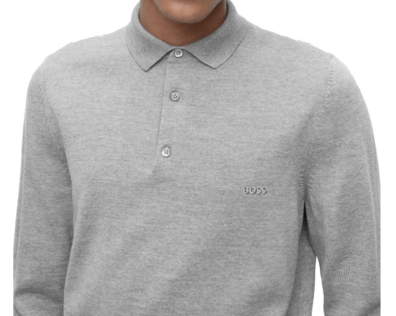 Bono L 50476357 Virgin Wool Polo Shirt Grey