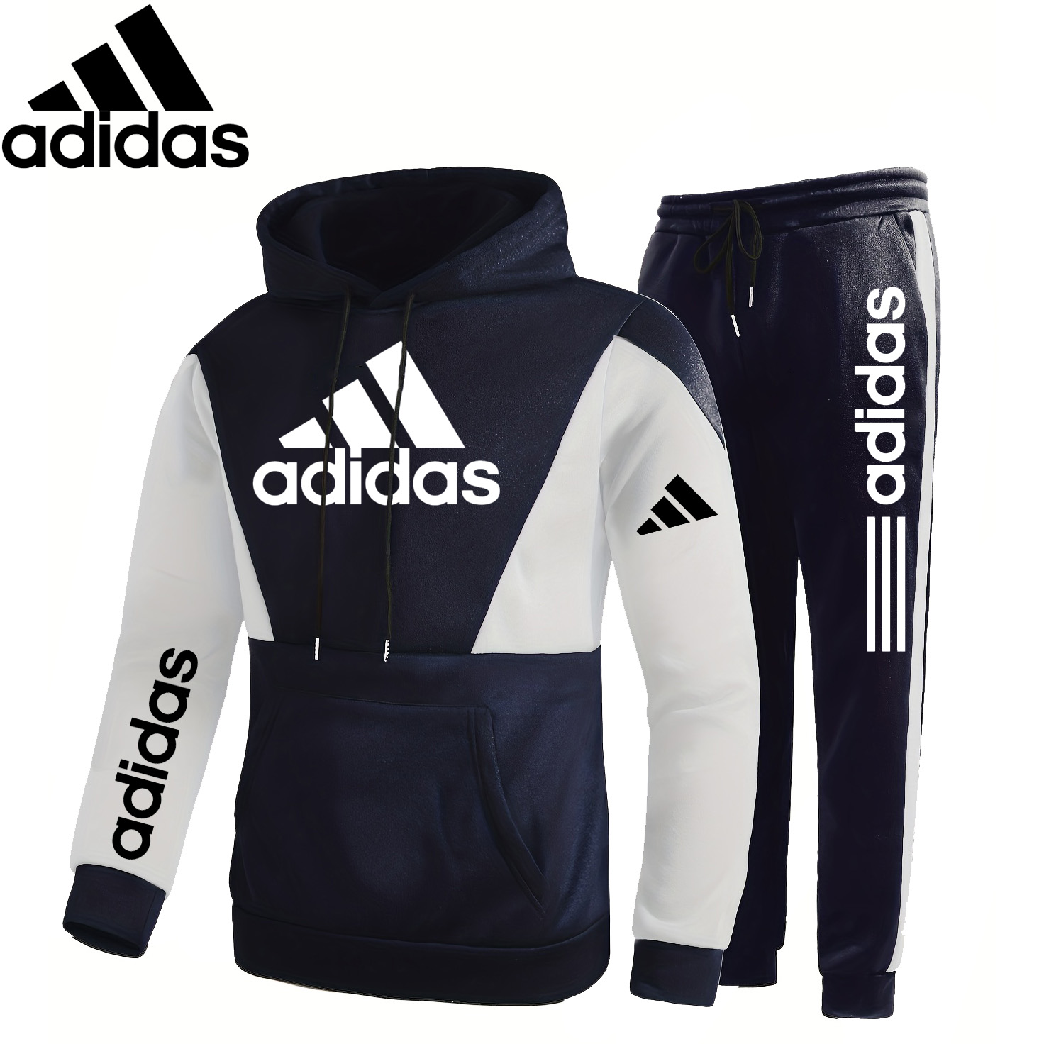 Lekka bawełniana bluza z kapturem i spodnie adidas