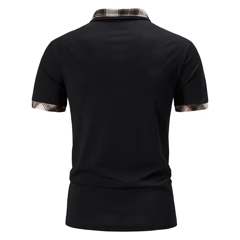 Men's Casual Check Short Sleeve Polo