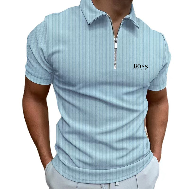 Men's pure cotton casual short-sleeved polo shirt