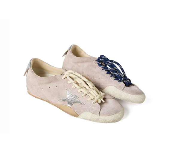 Golden Goose True Star Patch Low Pastel Pink Suede