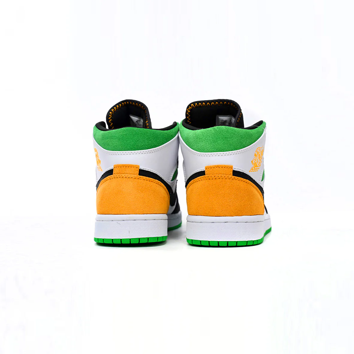 Nike Air Jordan 1 Mid Oakland White, Orange and Green